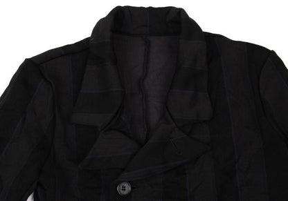 Y's Polyester Washer Stripe Jacket Black Size 2