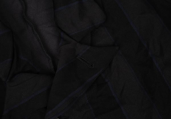 Y's Polyester Washer Stripe Jacket Black Size 2