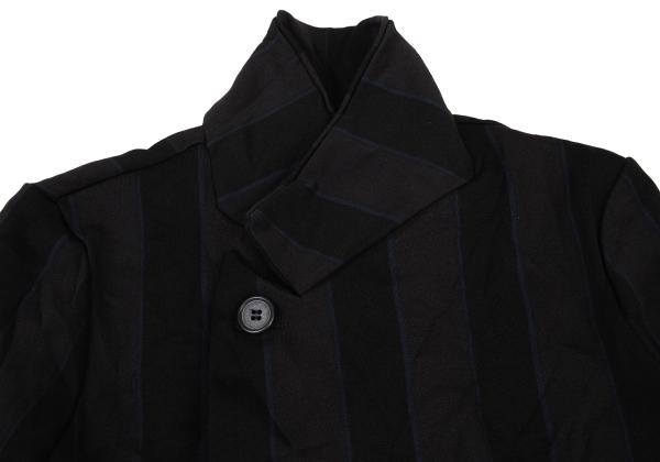 Y's Polyester Washer Stripe Jacket Black Size 2