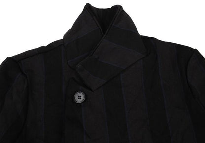 Y's Polyester Washer Stripe Jacket Black Size 2