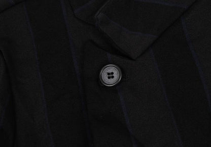 Y's Polyester Washer Stripe Jacket Black Size 2