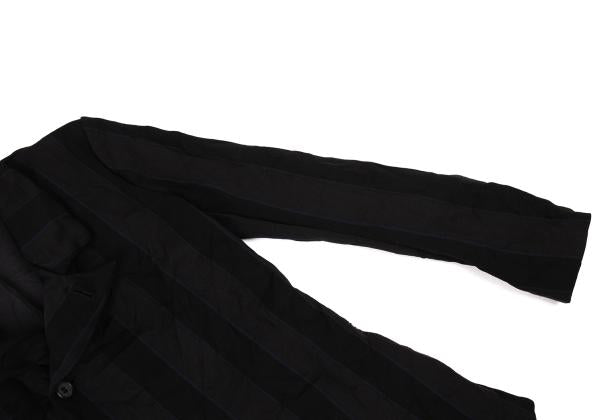 Y's Polyester Washer Stripe Jacket Black Size 2