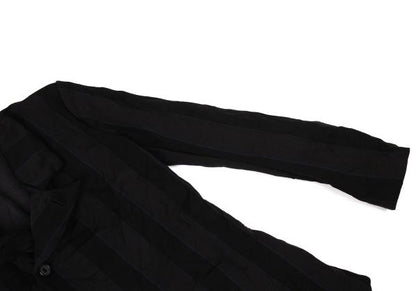 Y's Polyester Washer Stripe Jacket Black Size 2