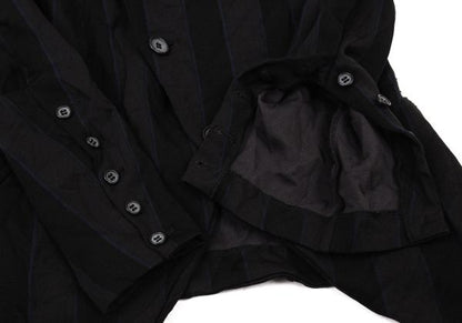 Y's Polyester Washer Stripe Jacket Black Size 2