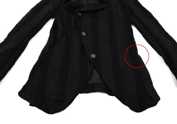 Y's Polyester Washer Stripe Jacket Black Size 2