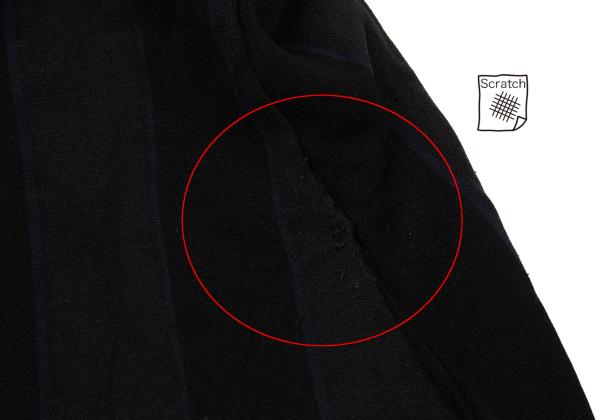 Y's Polyester Washer Stripe Jacket Black Size 2
