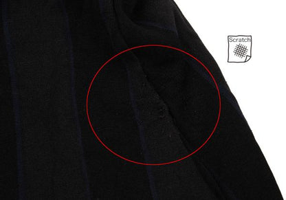 Y's Polyester Washer Stripe Jacket Black Size 2