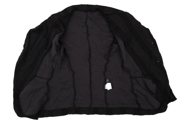 Y's Polyester Washer Stripe Jacket Black Size 2