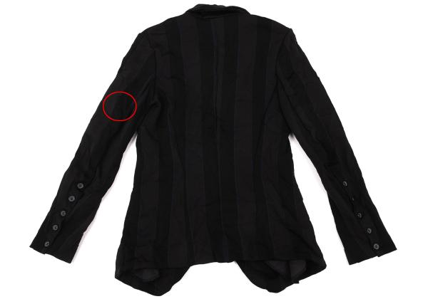 Y's Polyester Washer Stripe Jacket Black Size 2