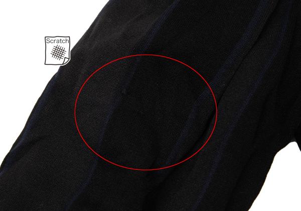 Y's Polyester Washer Stripe Jacket Black Size 2