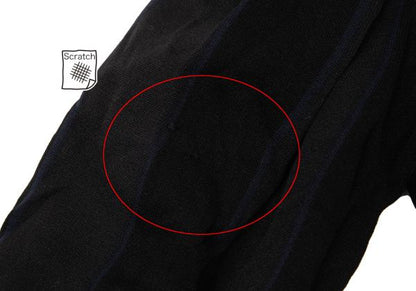 Y's Polyester Washer Stripe Jacket Black Size 2
