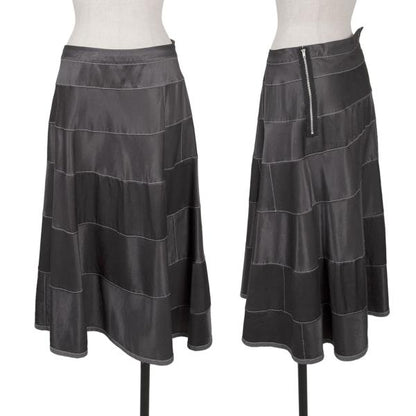 tricot COMME des GARCONS Gray Satin Panel Midi Skirt Size S