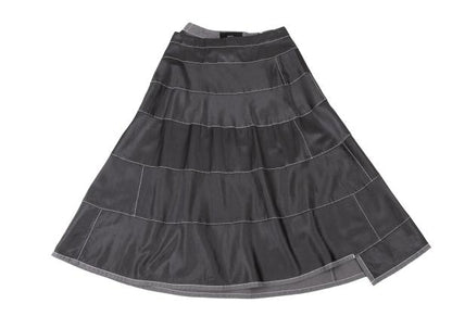 tricot COMME des GARCONS Gray Satin Panel Midi Skirt Size S