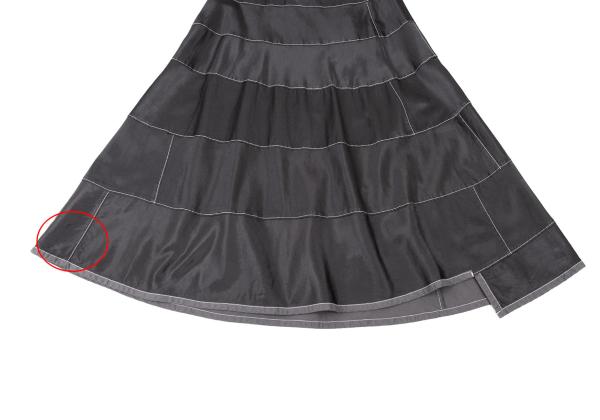 tricot COMME des GARCONS Gray Satin Panel Midi Skirt Size S