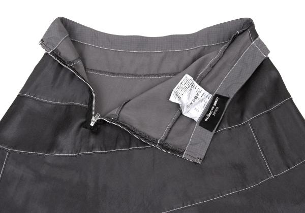 tricot COMME des GARCONS Gray Satin Panel Midi Skirt Size S