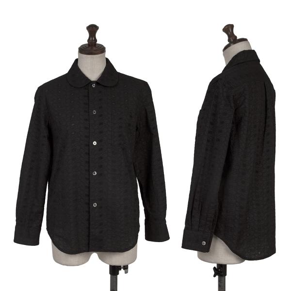 COMME des GARCONS Cotton Floral Lace Blouse Black Shirt Size S