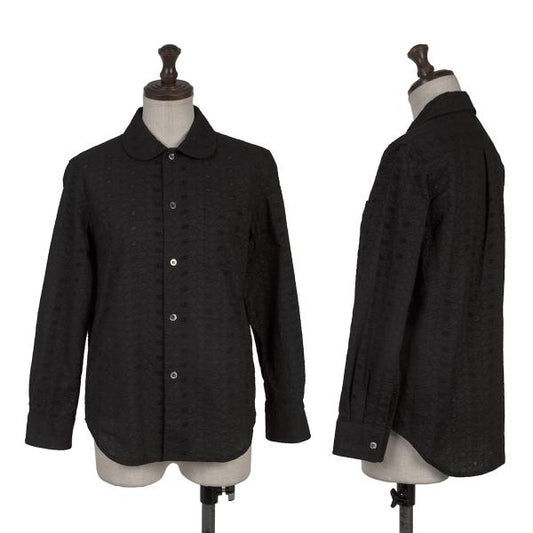 COMME des GARCONS Cotton Floral Lace Blouse Black Shirt Size S