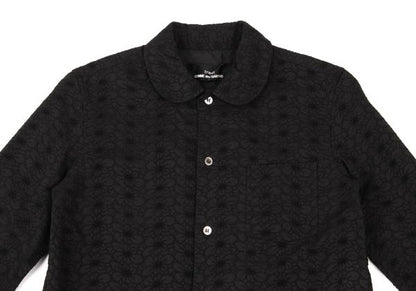 COMME des GARCONS Cotton Floral Lace Blouse Black Shirt Size S