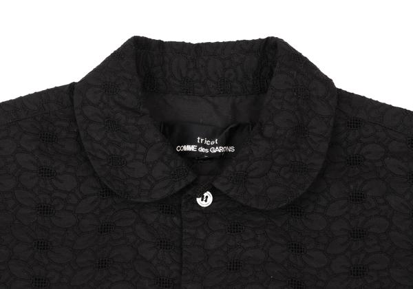 COMME des GARCONS Cotton Floral Lace Blouse Black Shirt Size S