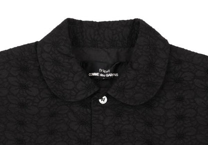 COMME des GARCONS Cotton Floral Lace Blouse Black Shirt Size S