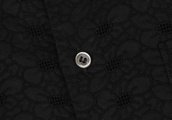 COMME des GARCONS Cotton Floral Lace Blouse Black Shirt Size S