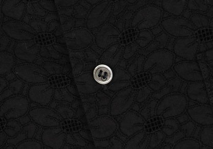 COMME des GARCONS Cotton Floral Lace Blouse Black Shirt Size S
