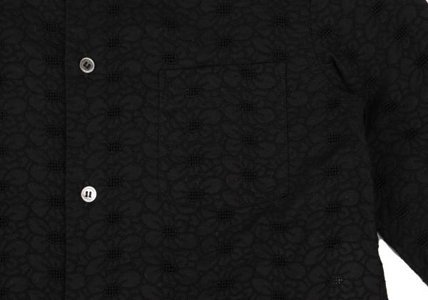 COMME des GARCONS Cotton Floral Lace Blouse Black Shirt Size S