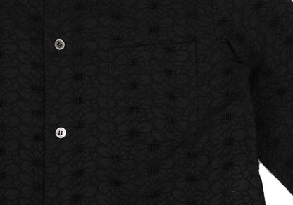 COMME des GARCONS Cotton Floral Lace Blouse Black Shirt Size S