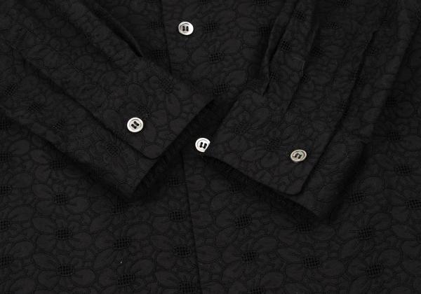 COMME des GARCONS Cotton Floral Lace Blouse Black Shirt Size S