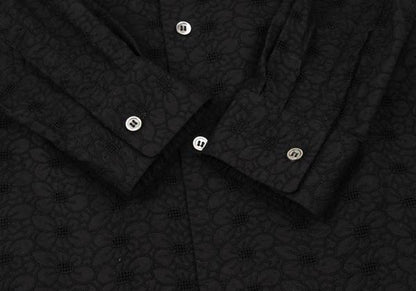 COMME des GARCONS Cotton Floral Lace Blouse Black Shirt Size S
