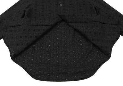 COMME des GARCONS Cotton Floral Lace Blouse Black Shirt Size S