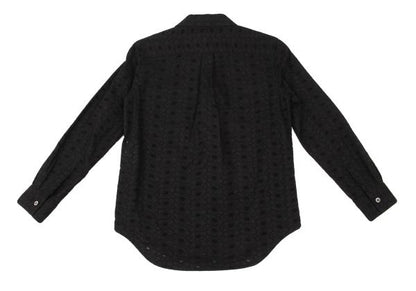 COMME des GARCONS Cotton Floral Lace Blouse Black Shirt Size S