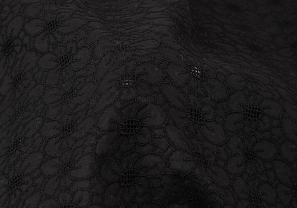 COMME des GARCONS Cotton Floral Lace Blouse Black Shirt Size S