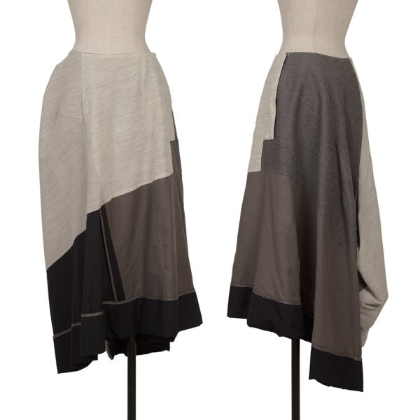 COMME des GARCONS Mixed Material Skirt Gray Size M