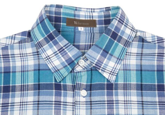 Yohji Yamamoto Y’s for men Madras Check S/S Shirt Size 3