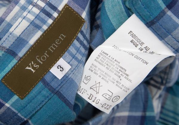 Yohji Yamamoto Y’s for men Madras Check S/S Shirt Size 3