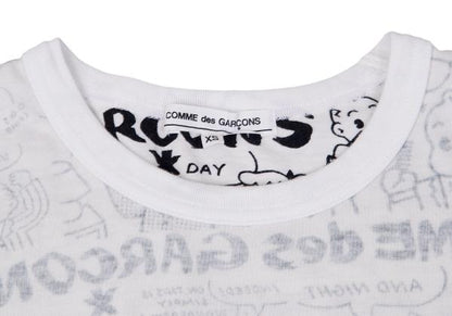 COMME des GARCONS OSAMU GOODS Print Off-White Black T-Shirt Size XS