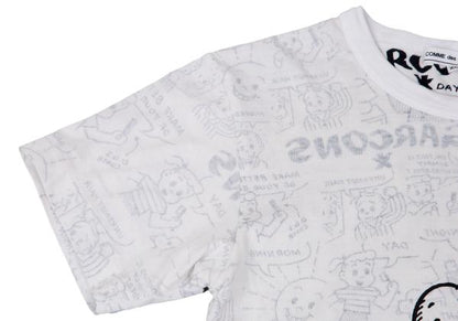 COMME des GARCONS OSAMU GOODS Print Off-White Black T-Shirt Size XS