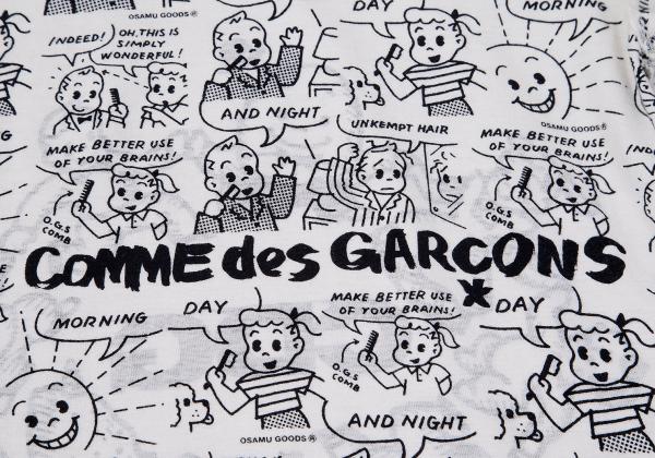 COMME des GARCONS OSAMU GOODS Print Off-White Black T-Shirt Size XS