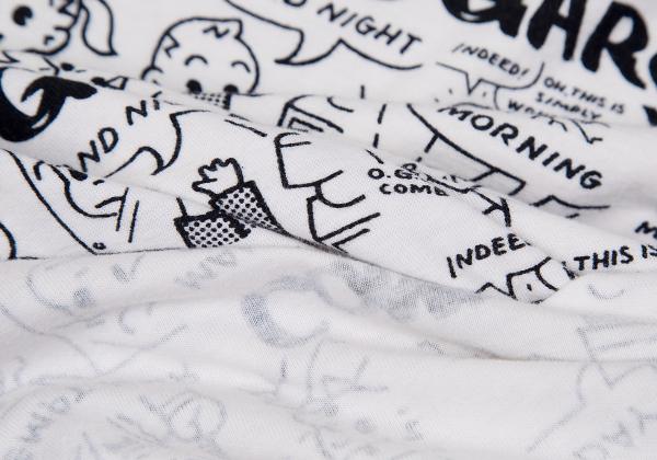 COMME des GARCONS OSAMU GOODS Print Off-White Black T-Shirt Size XS