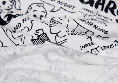 COMME des GARCONS OSAMU GOODS Print Off-White Black T-Shirt Size XS