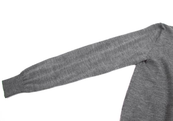 COMME des GARCONS Gold Lame Trim Wool Cardigan Gray Size S