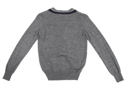COMME des GARCONS Gold Lame Trim Wool Cardigan Gray Size S
