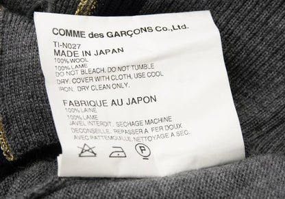 COMME des GARCONS Gold Lame Trim Wool Cardigan Gray Size S