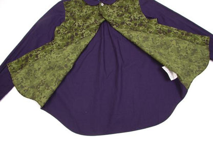 BLACK COMME des GARCONS Camo Panel Purple Khaki Shirt Size S