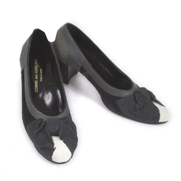 COMME des GARCONS Inside-Out Ribbon Pumps Gray Size 23CM