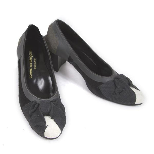 COMME des GARCONS Inside-Out Ribbon Pumps Gray Size 23CM