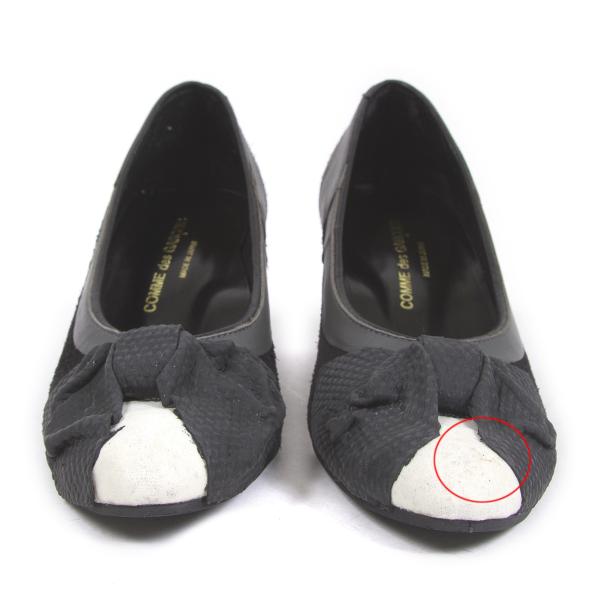 COMME des GARCONS Inside-Out Ribbon Pumps Gray Size 23CM