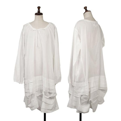 COMME des GARCONS Tiered Hem Cotton Tunic White Blouse Size S