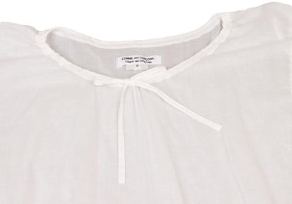 COMME des GARCONS Tiered Hem Cotton Tunic White Blouse Size S
